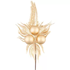 MagicHome karácsonyi gally, pávatollas, arany, 22 cm