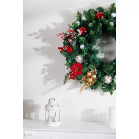 MagicHome karácsonyi gally, pávatollas, arany, 22 cm