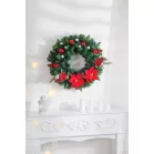 MagicHome karácsonyfaág, mikulásvirággal, 24 cm