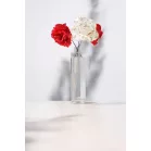 MagicHome karácsonyi virág, rózsa, krém, 17 cm, virágméret: 9 cm