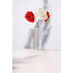   MagicHome karácsonyi virág, rózsa, piros, 17 cm, virágméret: 9 cm