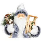 MagicHome Karácsonyi Dekoráció, Mikulás, fehér-szürke, 45 cm