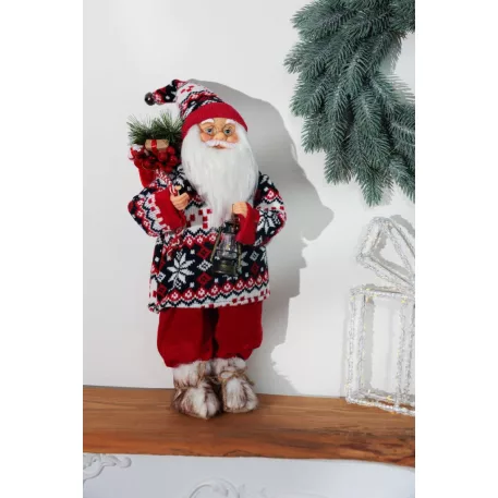 MagicHome Karácsonyi Dekoráció, Mikulás, pulóverrel, 45 cm