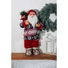 MagicHome Karácsonyi Dekoráció, Mikulás, pulóverrel, 60 cm