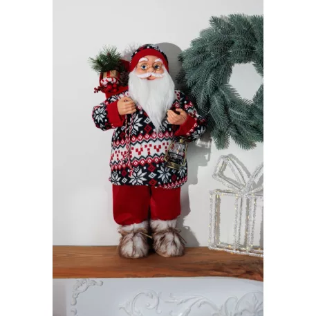 MagicHome Karácsonyi Dekoráció, Mikulás, pulóverrel, 60 cm