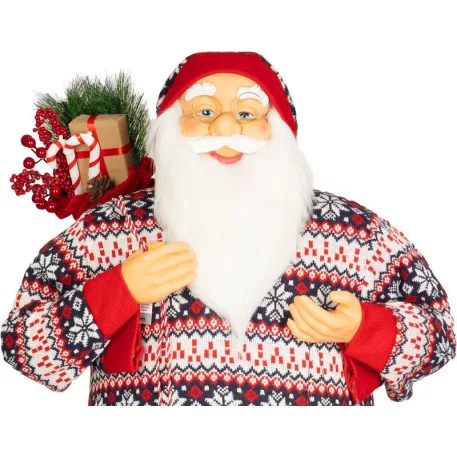 MagicHome Karácsonyi Dekoráció, Mikulás, pulóverrel, 120 cm