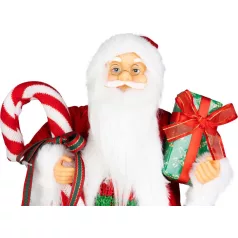   MagicHome Karácsonyi Dekoráció, Mikulás, ajándékkal, piros, 45 cm