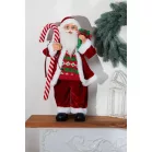 MagicHome Karácsonyi Dekoráció, Mikulás, ajándékkal, piros, 60 cm