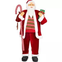   MagicHome Karácsonyi Dekoráció, Mikulás, ajándékkal, piros, 120 cm