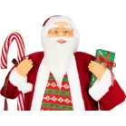MagicHome Karácsonyi Dekoráció, Mikulás, ajándékkal, piros, 120 cm