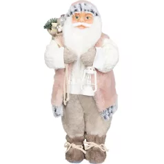   MagicHome Karácsonyi Dekoráció, Mikulás, ajándékkal, fehér, 46 cm