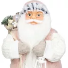 MagicHome Karácsonyi Dekoráció, Mikulás, ajándékkal, fehér, 46 cm