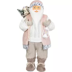   MagicHome Karácsonyi Dekoráció, Mikulás, ajándékkal, fehér, 60 cm