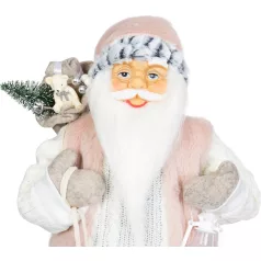   MagicHome Karácsonyi Dekoráció, Mikulás, ajándékkal, fehér, 60 cm