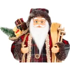 MagicHome Karácsonyi Dekoráció, Mikulás, ajándékkal, piros, 46 cm