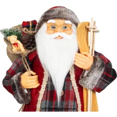   MagicHome Karácsonyi Dekoráció, Mikulás, ajándékkal, piros, 60 cm