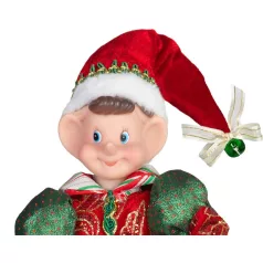 MagicHome Karácsonyi Dekoráció, Manó, piros-zöld, 30 cm