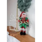 MagicHome Karácsonyi Dekoráció, Manó, piros-zöld, 30 cm