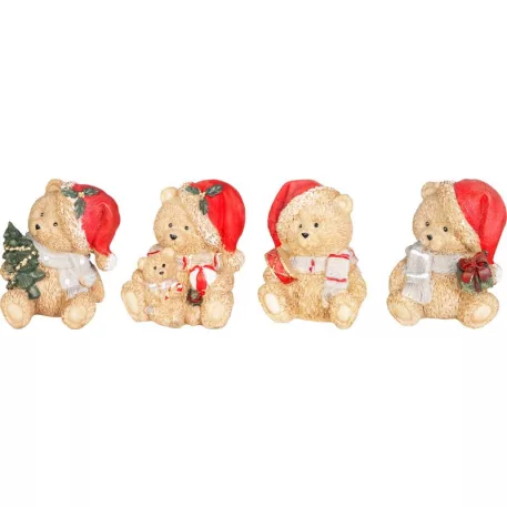 Dekoráció Medve sapkával, 7x6x7 cm