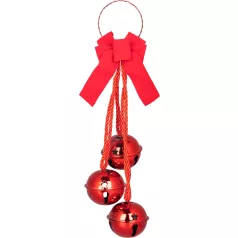 Csengő dekoráció, piros, 14x14x46 cm