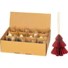 Karácsonyfadísz, fa, 8 cm, színkeverék