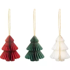 Karácsonyfadísz, fa, 8 cm, színkeverék