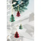 Karácsonyfadísz, fa, 8 cm, színkeverék