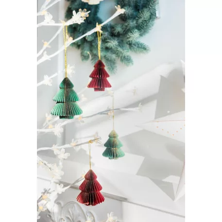 Karácsonyfadísz, fa, 8 cm, színkeverék