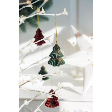 Karácsonyfadísz, fa, 8 cm, színkeverék