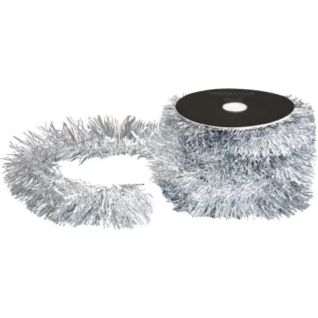 Girland, 9cm x 10m, ezüst