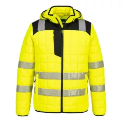 Portwest PW3 Hi-Vis Square baffle kabát (sárga/fekete XL)