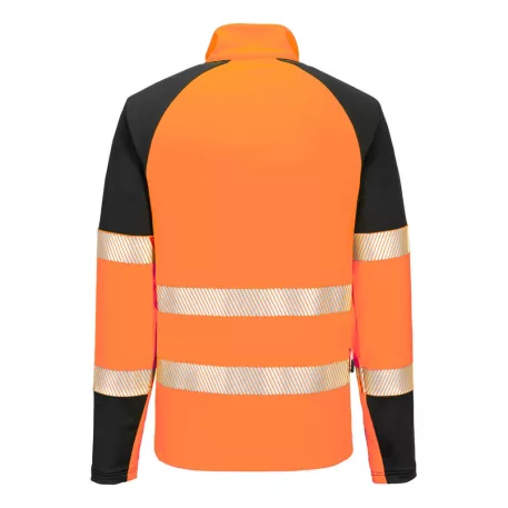 Portwest PW3 Hi-Vis 1/4 cipzáras pulóver (narancs/fekete M)