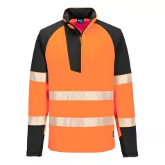   Portwest PW3 Hi-Vis 1/4 cipzáras pulóver (narancs/fekete XL)
