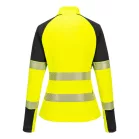 Portwest PW3 Hi-Vis női 1/4 cipzáras pulóver (sárga/fekete S)