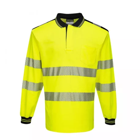 Portwest PW3 Hi-Vis hosszú ujjú pólóing (sárga/fekete XS)