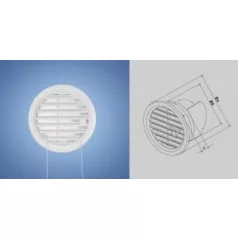 Szellőzőkarika Vm 110 mm Zárható Fehér