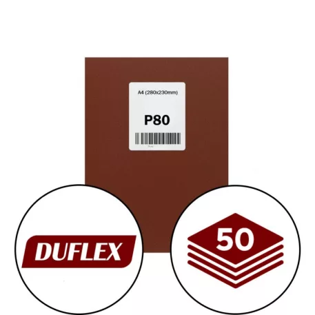 DUFLEX Csiszolóvászon A/4 P80/ 50 db 